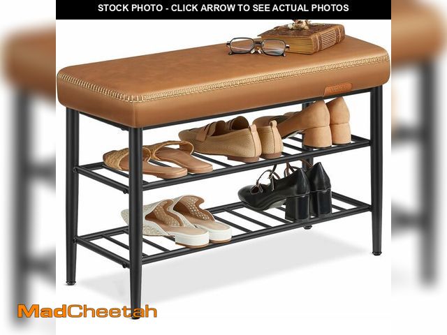 Lot 74-14349781 - VASAGLE EKHO Collection - Shoe Rack Bench, Storage Bench for Entryway, Synthetic Leather with Stitch...