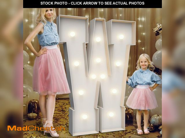 Lot 74-14377275 - 4FT Marquee Light Up Letters W,Party Decoration Large Marquee Light Up Letters with Weighted Water B...