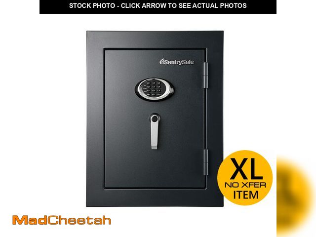 Lot 74-12693455 - SentrySafe Fireproof and Waterproof XX-Large Black Steel Home Safe, DOJ-Certified with Digital Keypa...