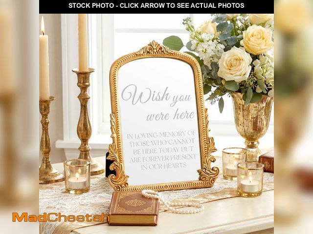 Lot 74-14207042 - Bucherry Vintage Wedding Memorial Sign with Mirror In Loving Memory Ornate Gold Frame Tabletop Displ...