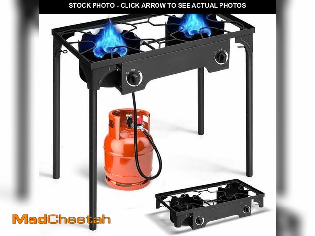 Lot 74-14259382 - Ktaxon 2 Burner Cooker Outdoor Camping Picnic Stove Stand BBQ Grill - UNUSED