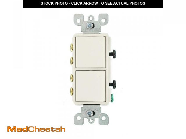 Lot 74-12412313 - Leviton Decora 15 Amp 120-Volt 3-Way Combination Rocker Switch, White 5643-WS - UNUSED