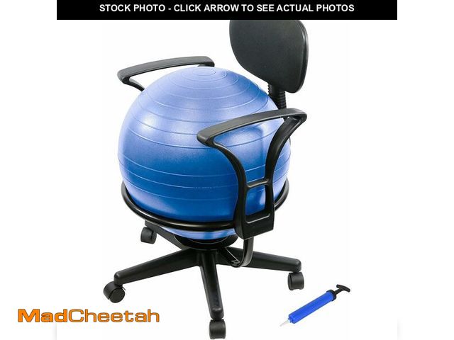 Lot 74-13793876 - (MISSING HARDWARE) CanDo unisex adult With Arms CanDo Ball Chair, Blue, Size US - USED