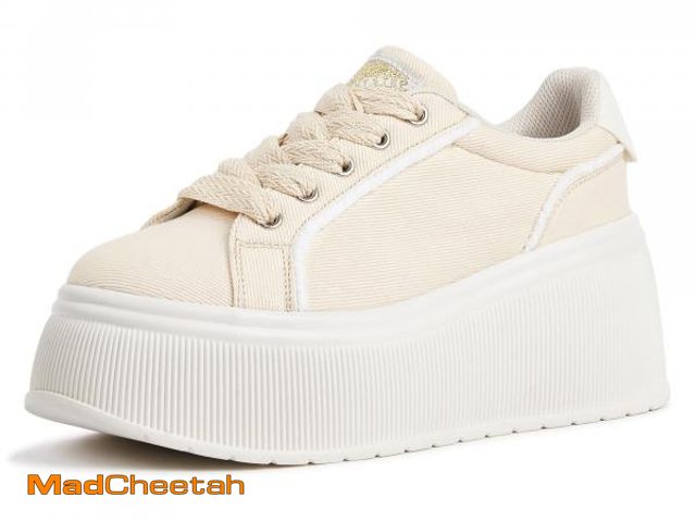 Lot 74-12117621 - LUCKY STEP Women's Platform Fashion Sneakers Classic Wedge Canvas Casual Low Top Retro Walking Shoes...