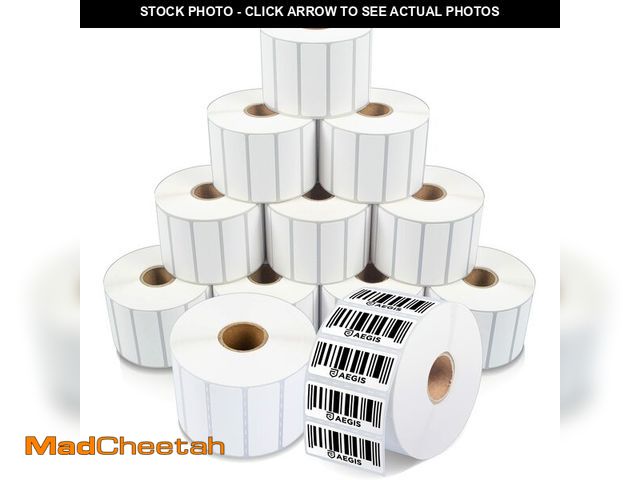 Lot 74-14294172 - Aegis Adhesives - 2.25" X 0.75" Direct Thermal Labels (20400 Count, 12 Rolls) - Barcode Labels, Smal...