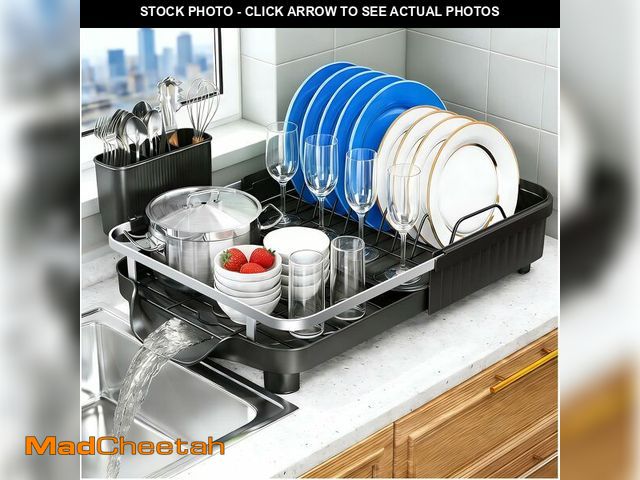 Lot 74-13571099 - Kmiectse Dish Drying Rack Ã¢â¬â Expandable Dish Rack for Kitchen Counter, Stainless Steel Dish Dr...