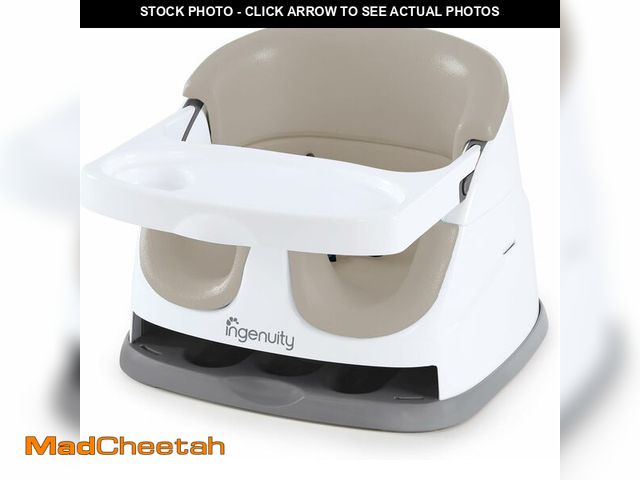 Lot 74-13733783 - Ingenuity Baby Base 2-in-1 Booster Feeding and Floor Seat with Self-Storing Tray - Cashmere - UNUSED