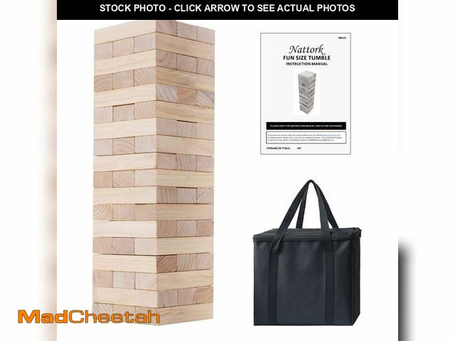 Lot 74-13954280 - SHAREWIN Nattork Giant Tumbling Tower (Stack from 1.77Ft to 4+ Ft), Wood Stacking Giant Blocks Game|...