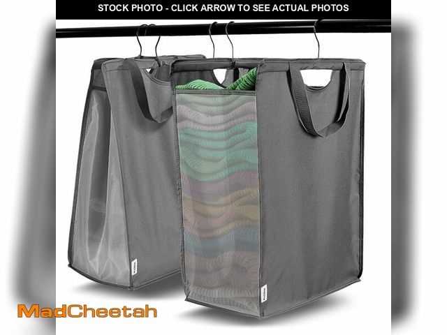 Lot 74-14205982 - ALCOVA 2 Pack Hanging Laundry Hamper, Space-Saving Mesh Hanging Laundry Bag with Dual Handles &amp; ...
