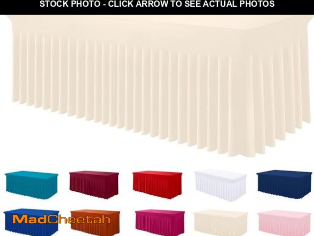 Lot 74-12331785 - Smiry Spandex Tablecloth, Elastic Fitted Stretch Tablecloth for 6FT Rectangle Tables, Waterproof Was...