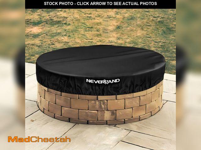Lot 74-14300198 - NEVERLAND Round Fire Pit Cover for In-Ground Fire Pits, 52-57 Inch Heavy Duty 600D Waterproof Outdoo...