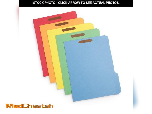 Lot 74-12110579 - 50 Fastener File Folders, File Folders with Fastener 1/3 Cut Reinforced Tab, Durable 2 Prongs for Me...