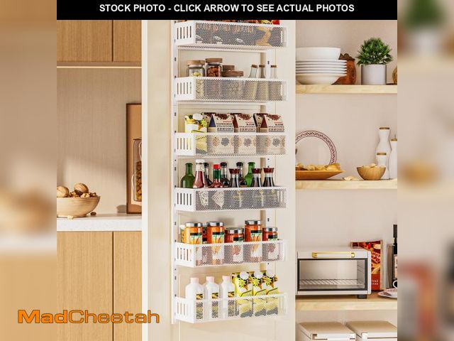 Lot 74-12305370 - DAOTENGQL 6-Tier Over The Door Pantry Organizer with Mesh Baskets, Adjustable &amp; Stable Hanging S...