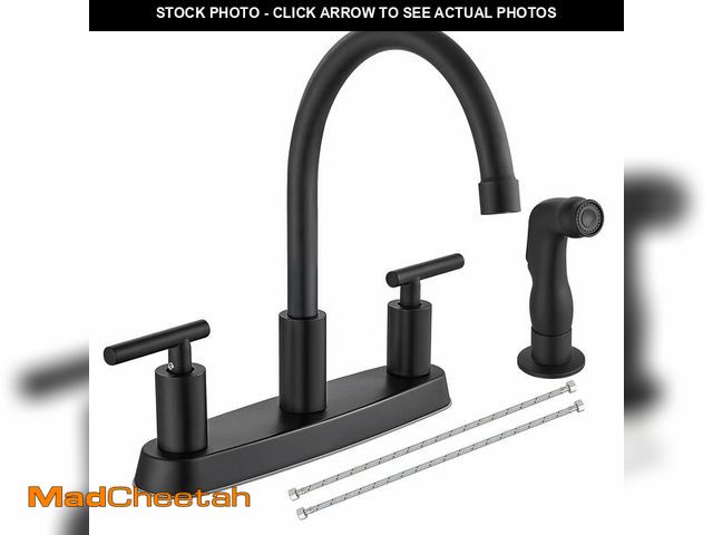 Lot 74-13623282 - Cinwiny Kitchen Faucets, High Arc 360ÃÂ°Rotating Spout Kitchen Sink Faucet, 2 Handle 8 Inch Centers...