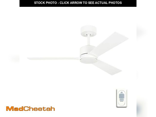 Lot 74-14356522 - Generation Lighting Rozzen 44 in. Modern Matte White Ceiling Fan with White Blades, DC Motor and Rem...