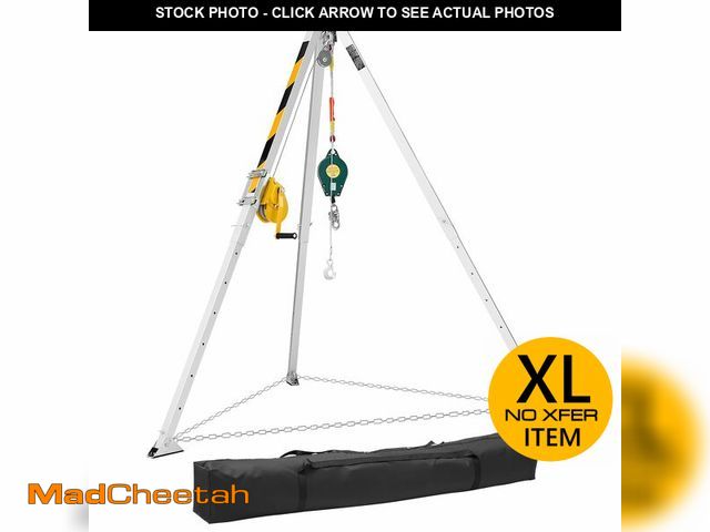 Lot 74-13638764 - VEVOR Confined Space Tripod Kit, Heavy Duty Rescue Tripod Lifting Hoist 1200 lbs Winch, 4.1 ft Adjus...