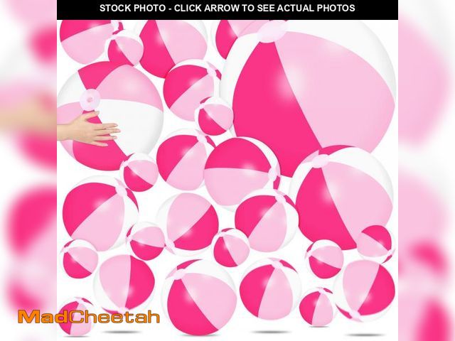 Lot 74-12120114 - Realspring 36 Pack Beach Balls Bulk Multiple Sizes 6" 12" 16" 24" 40" PVC Summer Swimming Pool Ball ...