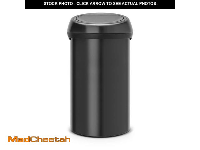 Lot 74-14290698 - Brabantia Touch Top 16 gal. Trash Can New - Matte Black - UNUSED