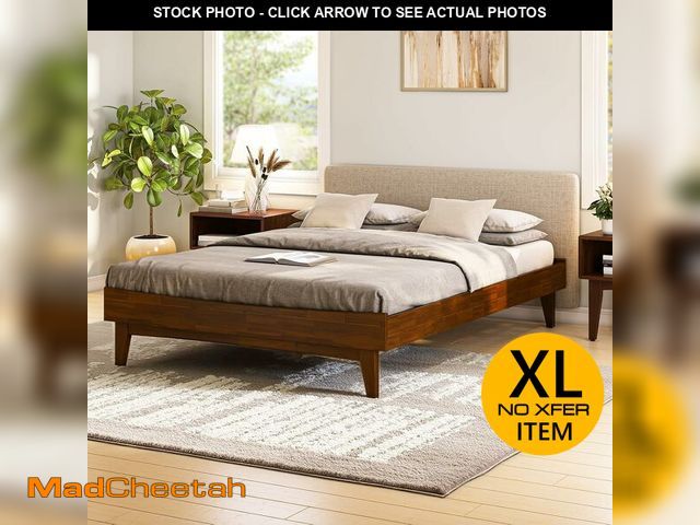 Lot 74-13076014 - Bme Catherine Queen Platform Bed Frame, Modern Bed Frame Without Headboard, Wooden Low Profile Bed F...