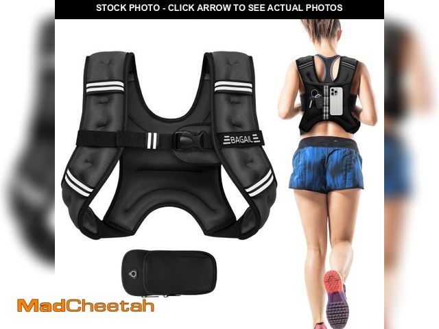 Lot 74-12213352 - BAGAIL Weighted Vest, 5lbs/8lbs/10lbs/12lbs/15lbs/20lbs/25lbs/30lbs Weight Vest with Detachable Phon...
