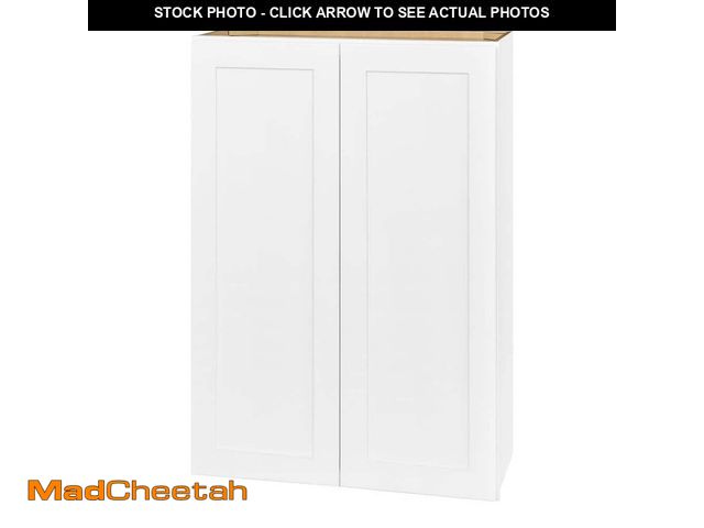 Lot 74-14448222 - Hampton Bay Avondale 30 in. W x 12 in. D x 42 in. H Ready to Assemble Plywood Shaker Wall Kitchen Ca...