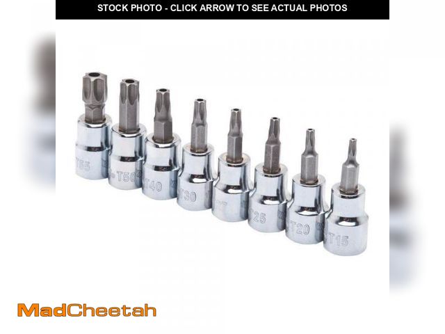 Lot 74-12086427 - Husky 3/8 in. Drive Tamper Proof Torx Bit Socket Set (8-Piece)(ONE BIT IS BROKEN)  - USED