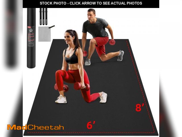 Lot 74-12274642 - GymCope Extra Large Exercise Mat, 10'x6'/9'x6'/8'x6'/7'x5'/6'x4'(8mm) Thick Workout Mat for Home Gym...