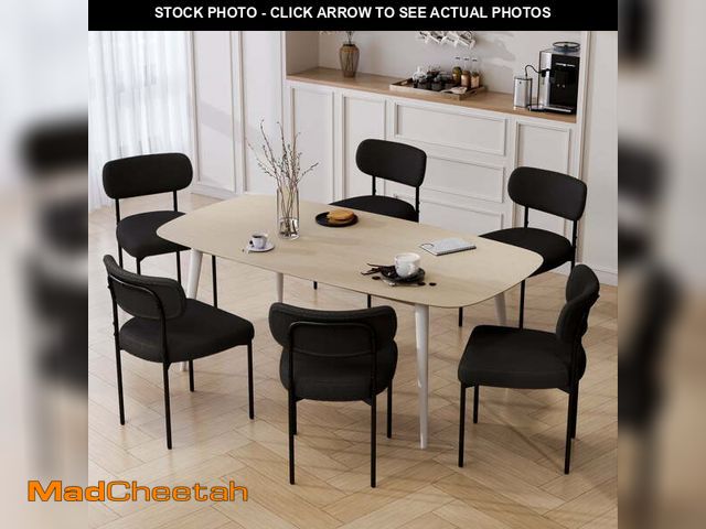 Lot 74-13055963 - Hommpa Boucle Dining Chairs Set of 6 Modern Upholstered Kitchen Dining Room Chairs with Backrest &am...