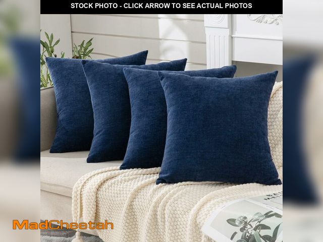 Lot 74-12712207 - GAWAMAY Decorative Square Throw Pillow Covers 18"x18" Inch Set of 4, Super Soft Chenille Pillows Far...