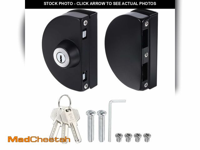 Lot 74-14271059 - PATIKIL Glass Door Lock, 304 Stainless Steel Frameless Glass Door Lock Double Swing Type for 10-12mm...