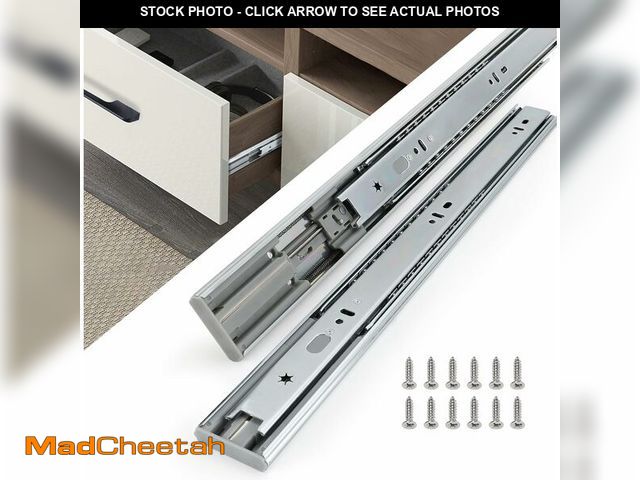 Lot 74-13698072 - homdiy 2 Pair Soft Close Drawer Slides, 22 Inch 4 Pieces Heavy Duty Side Mount Ball Bearing, 3-Secti...