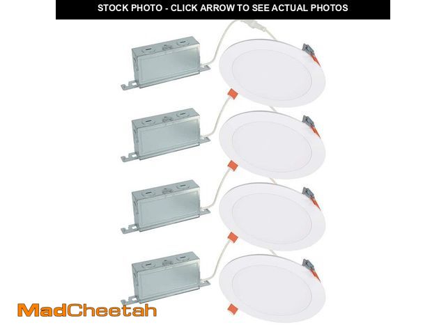 Lot 74-12769039 - HALO HLBSL 6 in. Can Less Integrated LED, 900 Lumens, 5CCT, White (4-Pack) - UNUSED