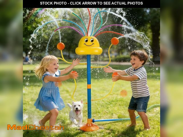 Lot 74-14214826 - VATOS Water Sprinkler Outdoor Yard Toy for Kids, Smile Face Rainbow Splash Toy with 8 Wiggle Tubes 4...