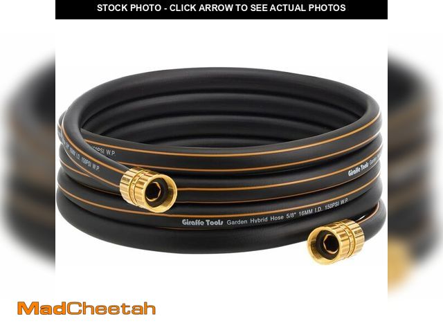Lot 74-14059772 - Giraffe Tools Garden Hose 5/8" Custom Length, No Kink, Flexible, Leakproof Water Hose, 600 Burst PSI...