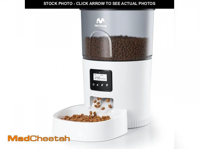Lot 74-12308120 - IMIPAW Automatic Cat Feeders, 3L Timed Cat Dry Food Dispenser, Dual Power Supply, Programmable Porti...