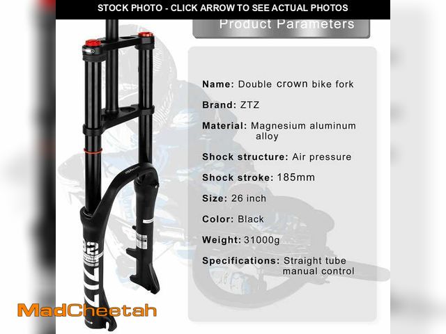 Lot 74-13642913 - ZTZ 20/26 inch 4.0 Fat Tire Bike Air Suspension Fork - 180mm Travel, 135mm Hub Spacing, QR 9mm, Doub...
