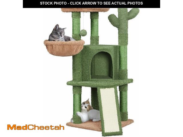 Lot 74-12760627 - Yaheetech Cactus Cat Tree, 42in Cat Tower for Indoor Cats, Multi Level Kitten Condo Scratching Post,...