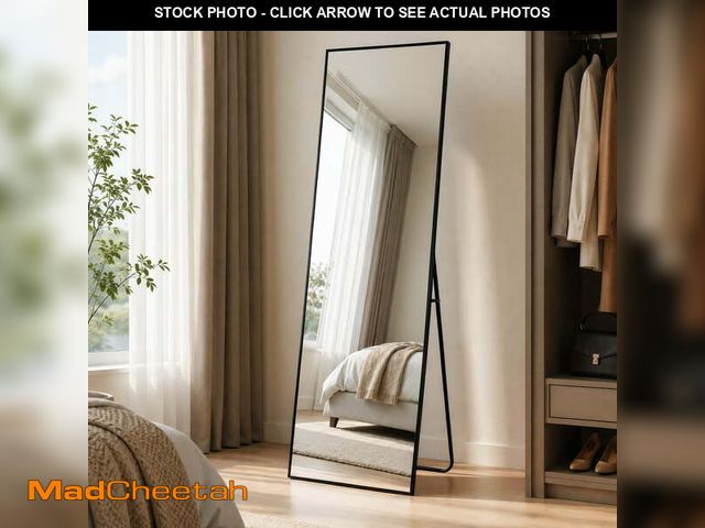 Lot 74-14288392 - BEAUTYPEAK 59"x 16" Full Length Mirror Rectangle Body Dressing Floor Standing Mirrors, Black - UNUSE...