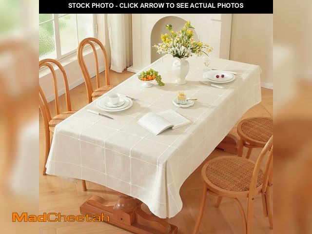 Lot 74-14155422 - Zobesta White Square Tablecloth 53x53 Inch, Farmhouse Tablecloth Small Table Cloth Square Table for ...