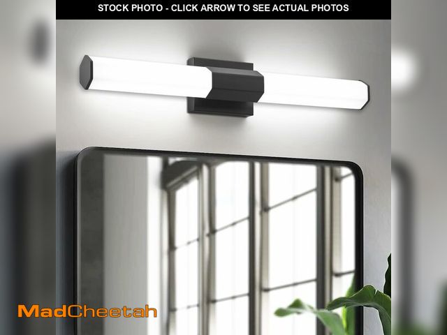 Lot 74-12806105 - SOLFART Black Bathroom Vanity Light Fixtures Over Mirror, 24 inch Black Bathroom Lighting,Modern Bat...