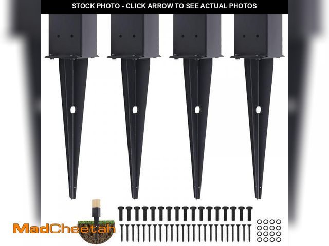 Lot 74-12524653 - (MISSING SOME HARDWARE) 4 Pcs 4"x4" Fence Post Anchor,Ã¯Â¼ËInner Size 3.6"x3.6"Ã¯Â¼â° Heavy Duty F...