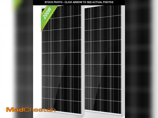 Lot 74-12367457 - ECO-WORTHY 2pcs 100 Watt Solar Panels Monocrystalline Solar Panel for 12V/24V Battery RV Marine Boat...