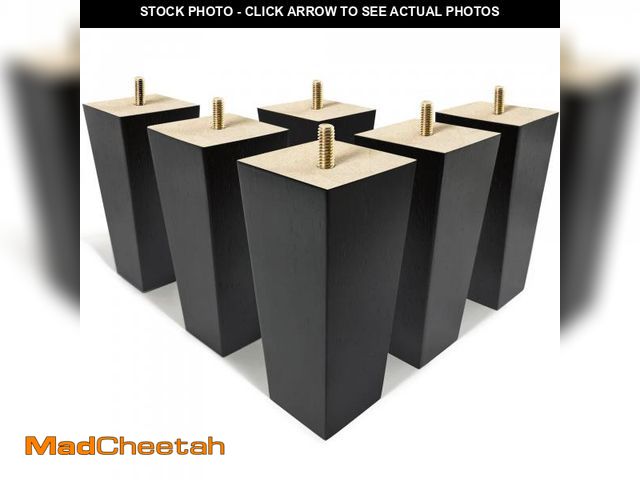 Lot 74-11546414 - AORYVIC 6 inch Furniture Legs Black Couch Legs Set of 6 Ottoman Replacement Sofa Legs for Sectional,...