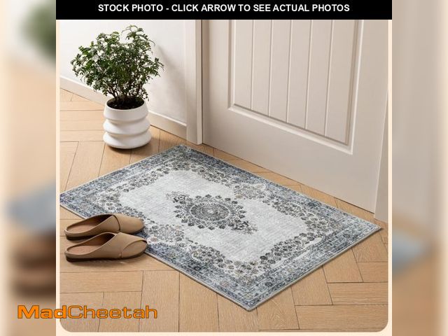 Lot 74-12308276 - Istana 2x3 Area Rug - Blue Boho Rugs for Living Room 2x3 - Foldable Small Rugs for Bedroom - Stain R...