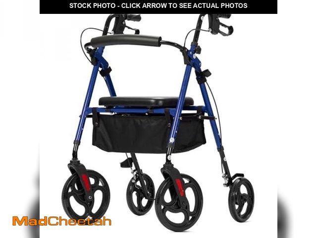 Lot 74-12096125 - ELENKER Rollator Walker with 10" Wheels, Sponge Padded Seat and Backrest, Fully Adjustment Frame for...