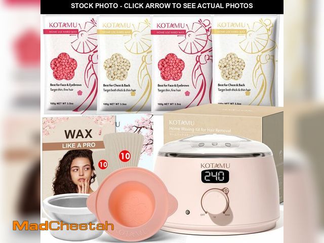 Lot 74-13062956 - KOTAMU Wax Kit Pink Digital Hair Removal Waxing Kit for Women &amp; Men Hot Wax Warmer Pot for Face,...