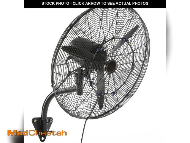 Lot 74-12663967 - SKYSHALO Wall-Mount Misting Fan, 24 Inch, 3-speed High Velocity Max. 7000 CFM, Waterproof Oscillatin...