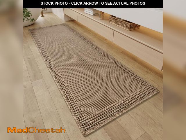 Lot 74-11555961 - RESARE Waffle Bathroom Runner Rugs, Super Absorbent Bath Mat Non Slip Washable Quick Dry, Upgraded U...