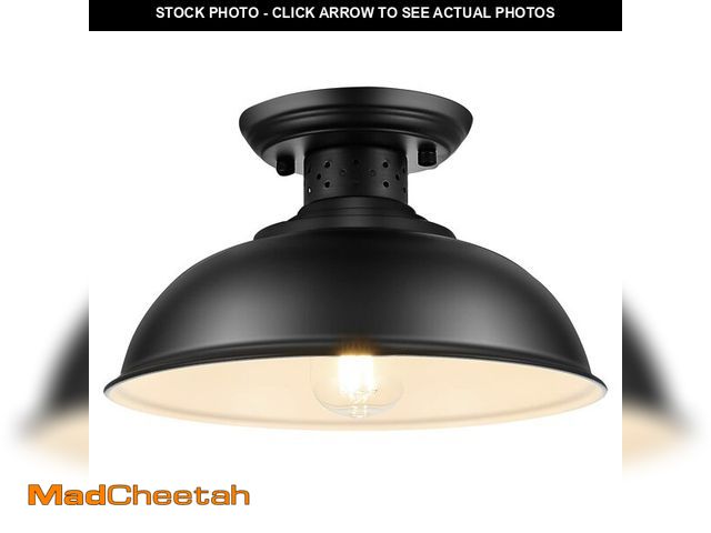 Lot 74-12604953 - LOEHINLE Semi Flush Mount Ceiling Light, Industrial Close to Ceiling Lighting Fixtures, Rustic Vinta...