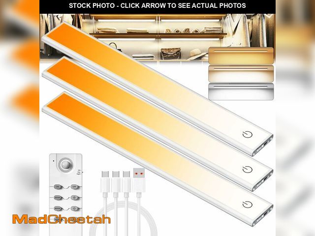 Lot 74-12697677 - 66 LED Under Cabinet Lights Wireless with Full Lighting,Rechargeable Closet Lights with Remote and M...